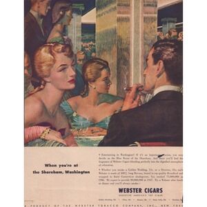 Vintage 1947 Webster Cigars Shoreham Washington DC Magazine Print Advertisement